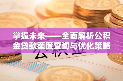 石峰掌握未来——全面解析公积金贷款额度查询与优化策略