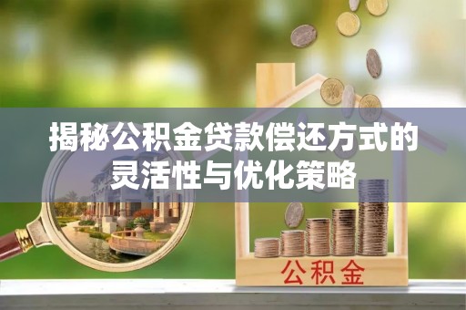 石峰揭秘公积金贷款偿还方式的灵活性与优化策略